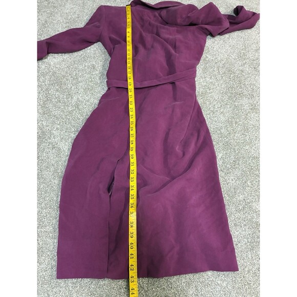 Spiegel 100% Silk Twill Magenta Trench Coat NWT Signature Luxury Collection - Picture 10 of 10